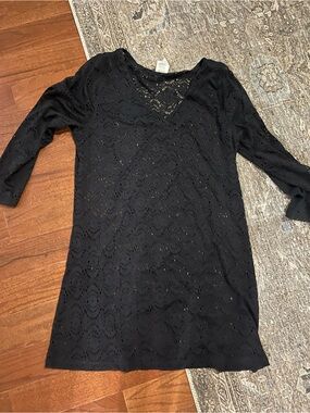 Laundry By Shelli Segal Black  Long Sleeve bathing suit coverup